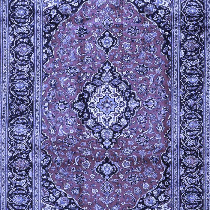 Machine Washable Medallion Blue Traditional Rug, wshtr4357blu