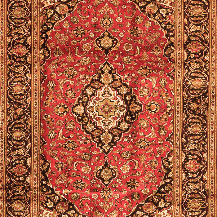 Serging Thickness of Machine Washable Medallion Orange Traditional Area Rugs, wshtr4357org