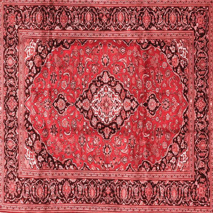 Machine Washable Medallion Red Traditional Rug, wshtr4357red