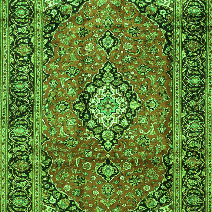 Serging Thickness of Machine Washable Medallion Green Traditional Area Rugs, wshtr4357grn