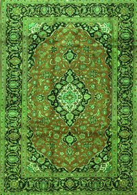 Medallion Green Traditional Rug, tr4357grn