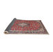 Sideview of Traditional Saffron Red Medallion Rug, tr4358