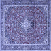 Square Medallion Blue Traditional Rug, tr4358blu