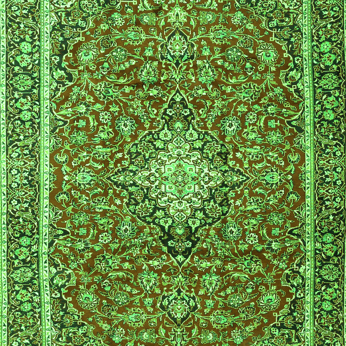 Serging Thickness of Machine Washable Medallion Green Traditional Area Rugs, wshtr4358grn
