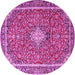 Round Medallion Pink Traditional Rug, tr4358pnk