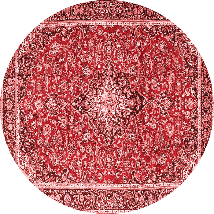 Machine Washable Medallion Red Traditional Rug, wshtr4358red