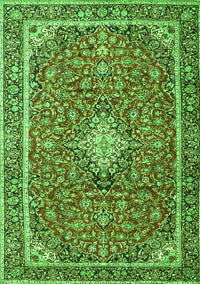 Medallion Green Traditional Rug, tr4358grn