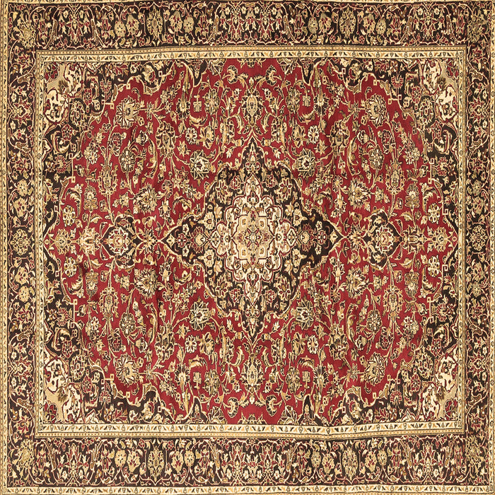 Square Medallion Brown Traditional Rug, tr4358brn