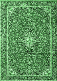 Medallion Emerald Green Traditional Rug, tr4358emgrn