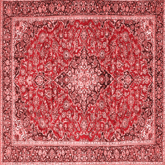 Machine Washable Medallion Red Traditional Rug, wshtr4358red