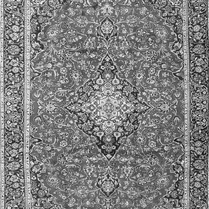 Serging Thickness of Machine Washable Medallion Gray Traditional Rug, wshtr4358gry