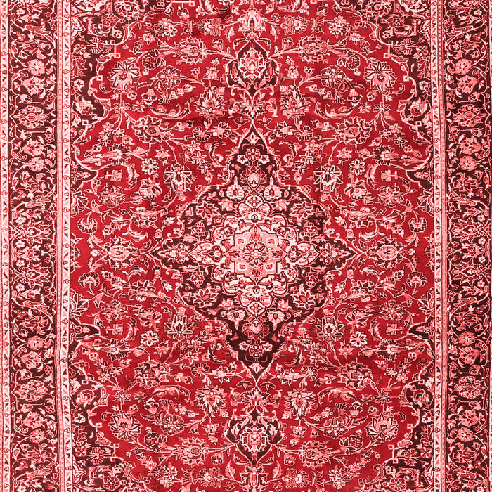 Machine Washable Medallion Red Traditional Rug, wshtr4358red