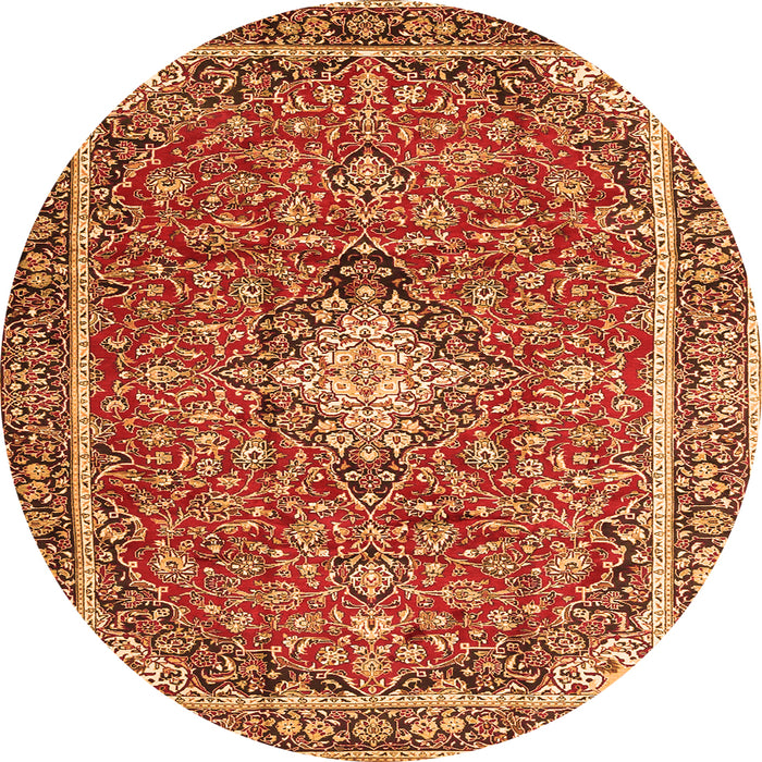 Square Medallion Orange Traditional Rug, tr4358org