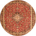 Square Medallion Orange Traditional Rug, tr4358org