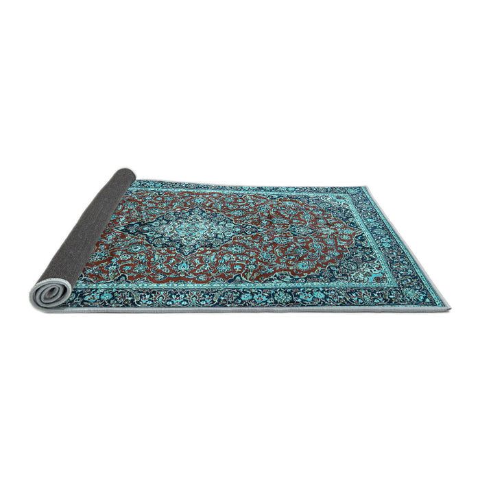Sideview of Medallion Light Blue Traditional Rug, tr4358lblu