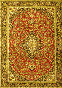 Medallion Yellow Traditional Rug, tr4358yw