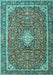 Medallion Turquoise Traditional Rug, tr4358turq