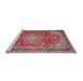 Sideview of Machine Washable Traditional Fire Brick Red Rug, wshtr4359