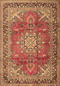 Medallion Brown Traditional Rug, tr4359brn