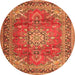 Square Medallion Orange Traditional Rug, tr4359org