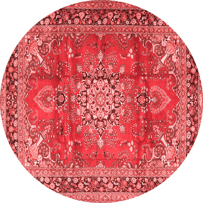 Machine Washable Medallion Red Traditional Rug, wshtr4359red