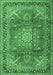 Machine Washable Medallion Emerald Green Traditional Area Rugs, wshtr4359emgrn