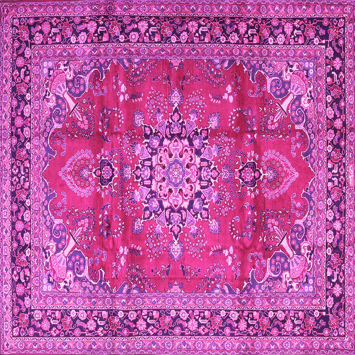 Square Medallion Pink Traditional Rug, tr4359pnk
