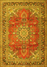 Medallion Yellow Traditional Rug, tr4359yw