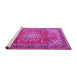 Sideview of Machine Washable Medallion Pink Traditional Rug, wshtr4359pnk