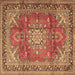 Square Medallion Brown Traditional Rug, tr4359brn