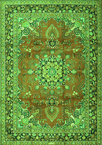 Medallion Green Traditional Rug, tr4359grn