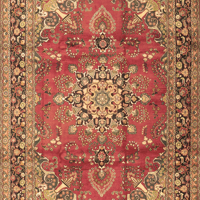 Machine Washable Medallion Brown Traditional Rug, wshtr4359brn