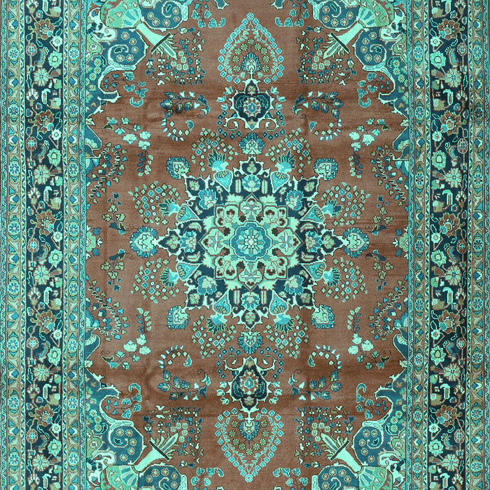 Medallion Turquoise Traditional Rug, tr4359turq
