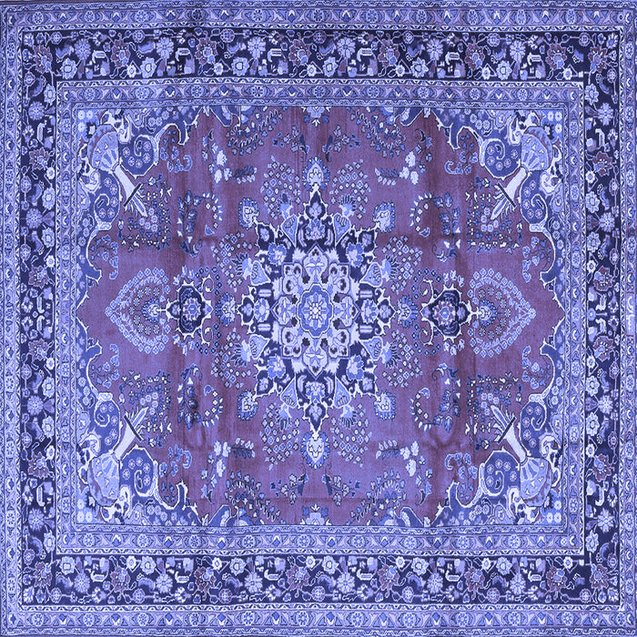Square Medallion Blue Traditional Rug, tr4359blu