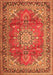 Serging Thickness of Machine Washable Medallion Orange Traditional Area Rugs, wshtr4359org