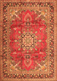 Medallion Orange Traditional Rug, tr4359org