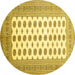 Round Persian Yellow Traditional Rug, tr435yw