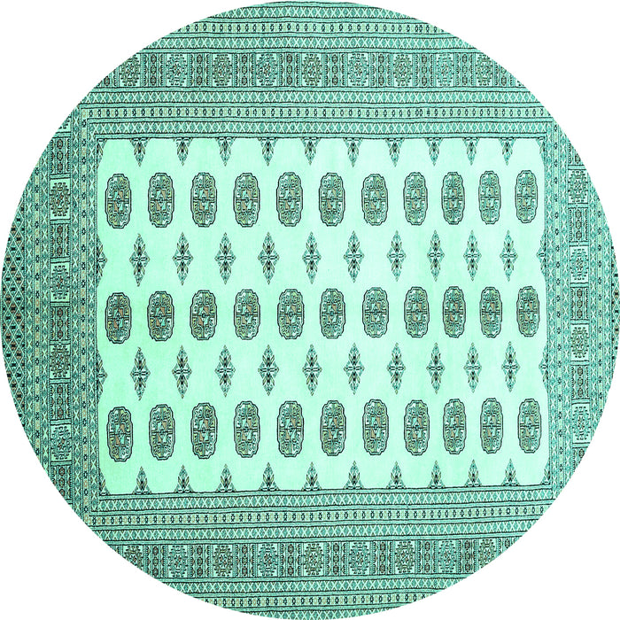 Round Machine Washable Persian Turquoise Traditional Area Rugs, wshtr435turq