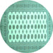 Round Machine Washable Persian Turquoise Traditional Area Rugs, wshtr435turq