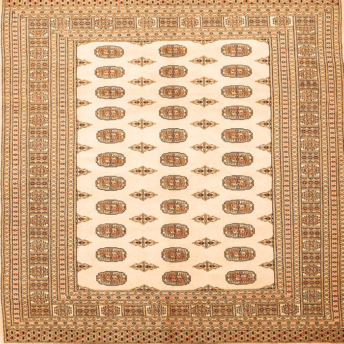 Round Machine Washable Persian Orange Traditional Area Rugs, wshtr435org