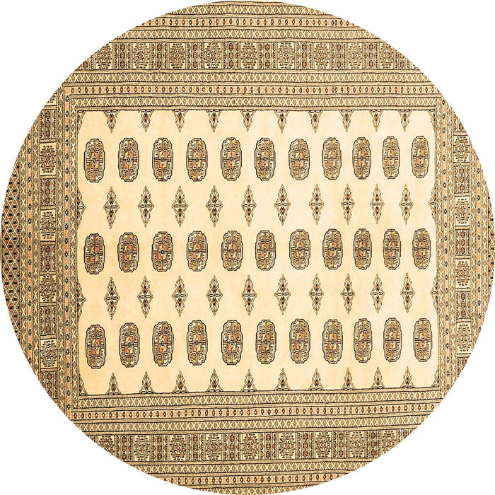 Round Persian Brown Traditional Rug, tr435brn