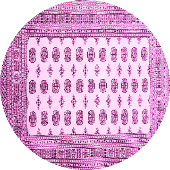 Round Machine Washable Persian Pink Traditional Rug, wshtr435pnk