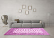 Machine Washable Persian Pink Traditional Rug in a Living Room, wshtr435pnk