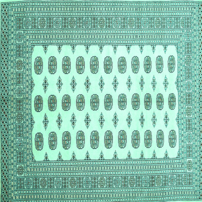 Square Machine Washable Persian Turquoise Traditional Area Rugs, wshtr435turq