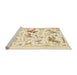 Sideview of Machine Washable Traditional Gold Rug, wshtr436