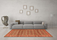 Machine Washable Persian Orange Traditional Rug, wshtr4360org