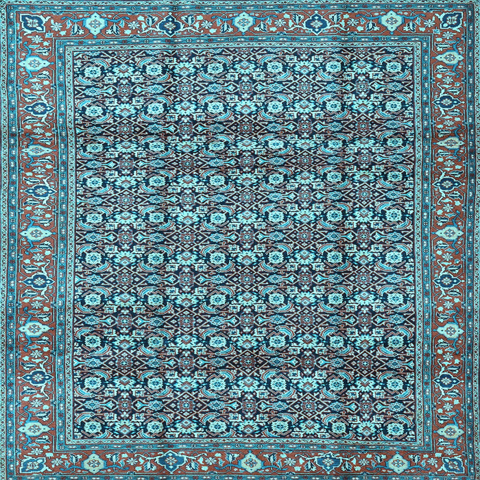 Square Machine Washable Persian Light Blue Traditional Rug, wshtr4360lblu