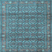 Square Machine Washable Persian Light Blue Traditional Rug, wshtr4360lblu