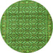 Square Persian Green Traditional Rug, tr4360grn