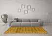 Machine Washable Persian Yellow Traditional Rug in a Living Room, wshtr4360yw